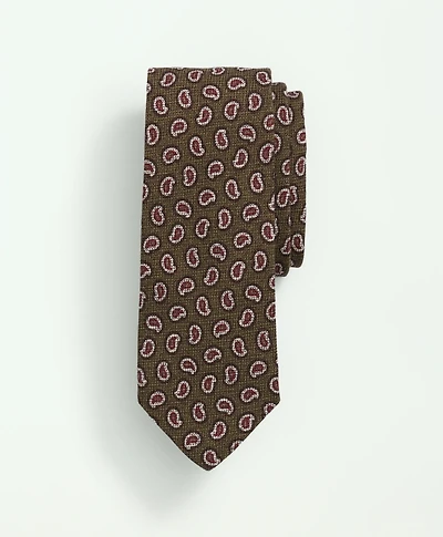 Wool Silk Basketweave Mini Paisley Tie