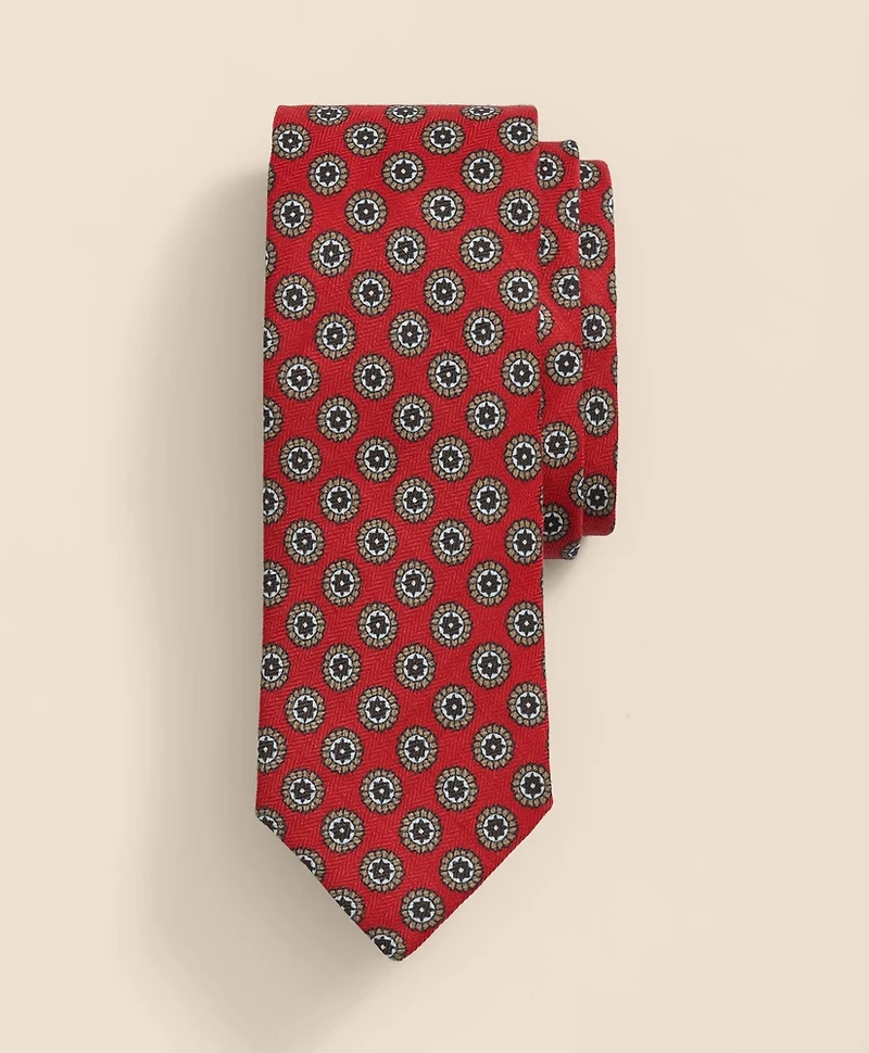 Linen-Silk Medallion Tie