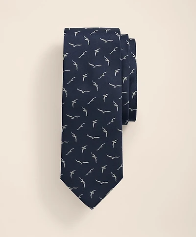 Silk Seagull Motif Tie