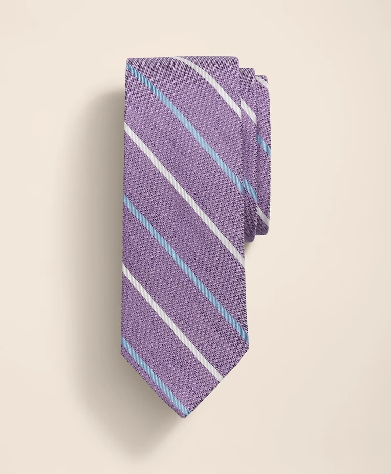 Silk-Linen Striped Tie