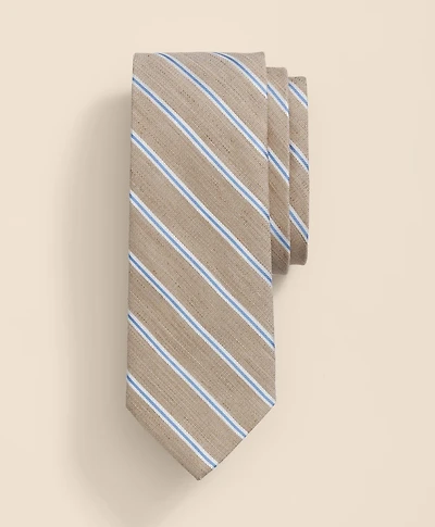 Silk-Linen-Cotton Twill-Stripe Tie
