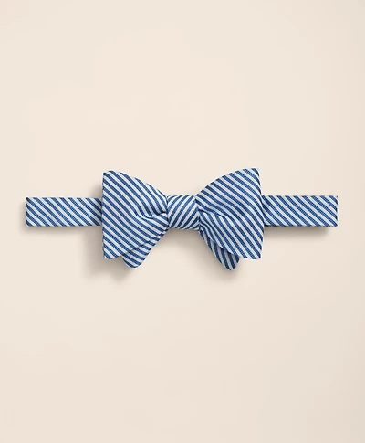 Silk Seersucker Stripe Bow Tie