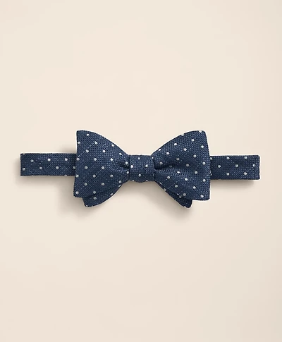 Silk-Linen Mini Dot Bow Tie