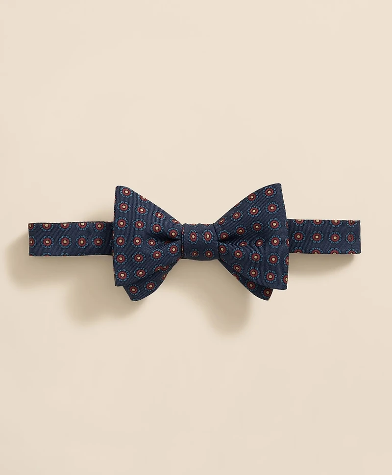 Floral Motif Silk Bow Tie