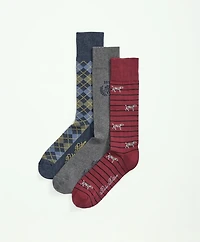 Cotton Blend Novelty 3-Pack Socks