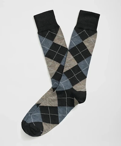 Wool Blend Argyle Socks