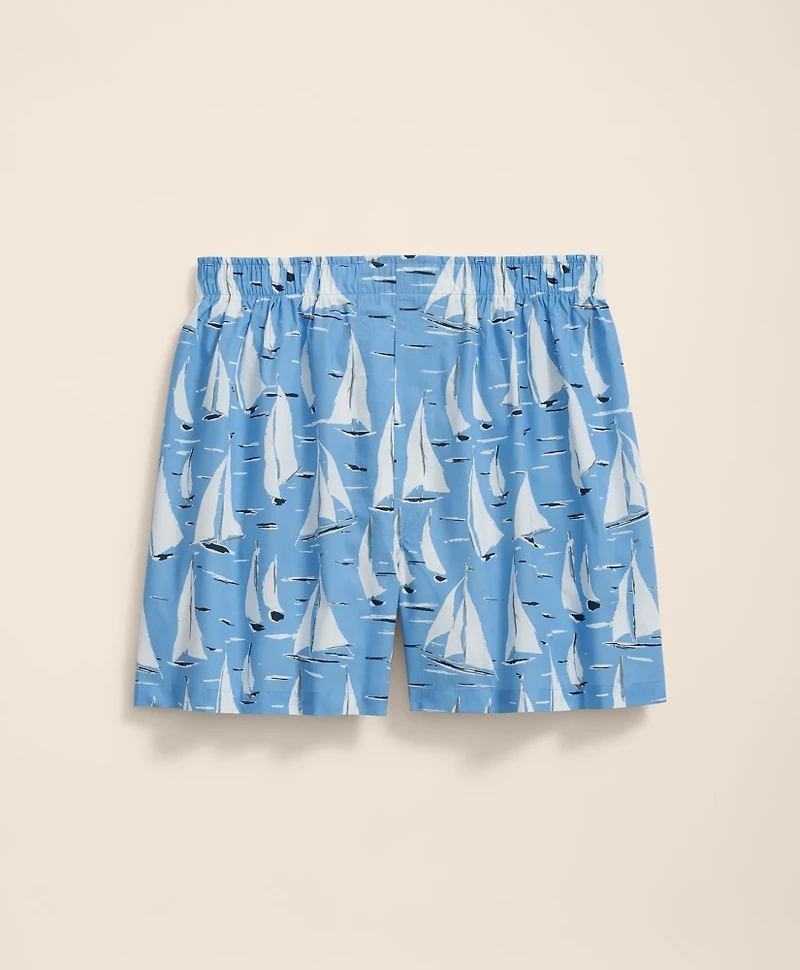 Cotton Broadcloth Sailing Race Motif Boxers