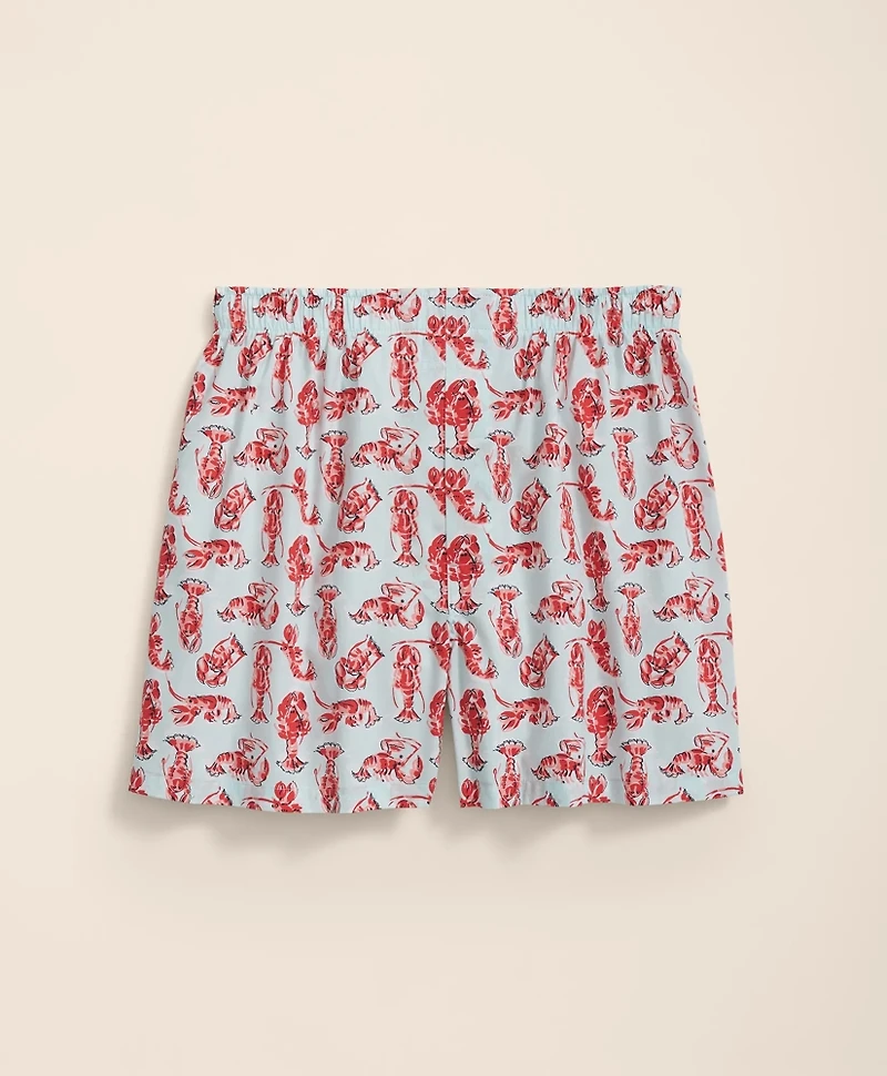 Cotton Broadcloth Lobster Motif Boxers