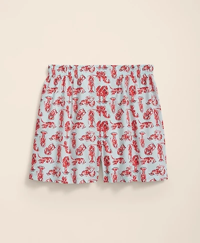 Cotton Broadcloth Lobster Motif Boxers