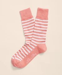 Cotton Blend Marled Striped Socks