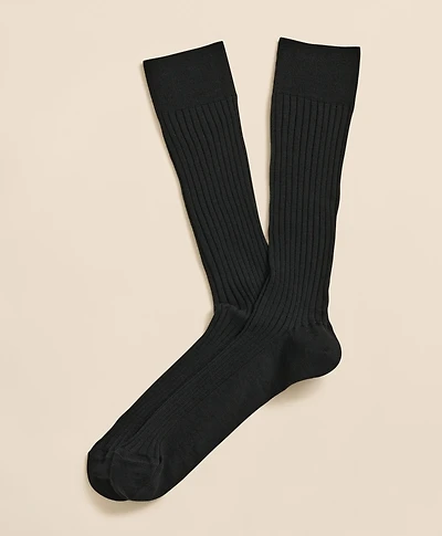 Merino Wool Blend Ribbed Socks
