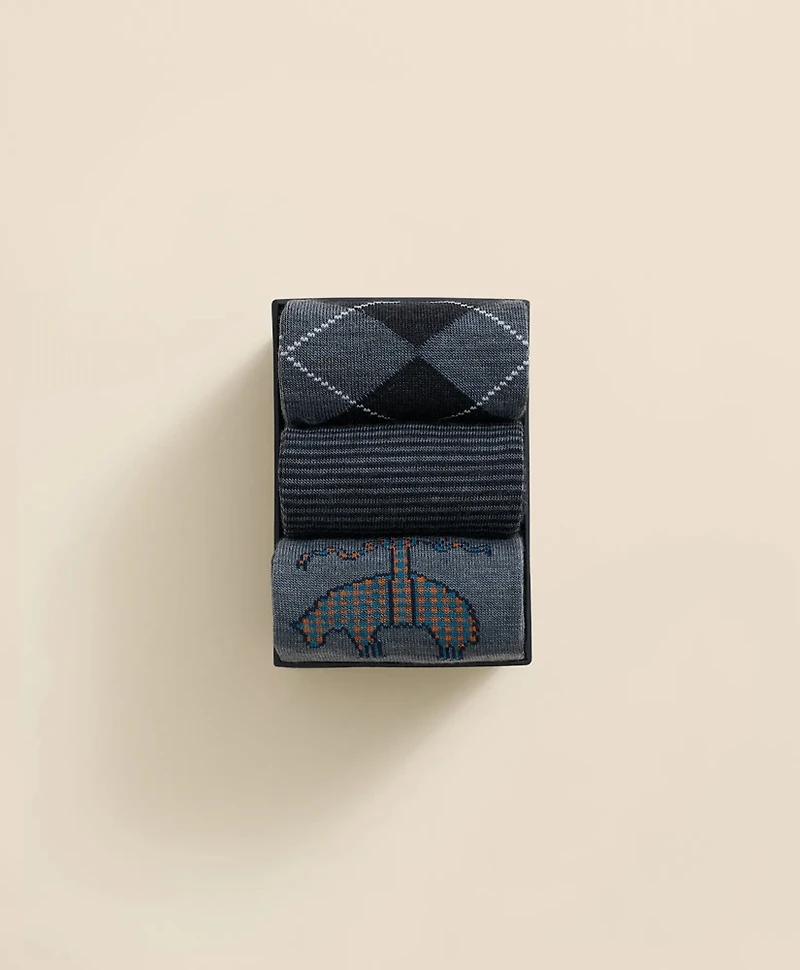 Wool-Blend Socks Patterned Gift Box