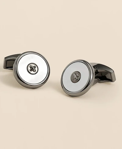Mother-Of-Pearl Round Cufflinks
