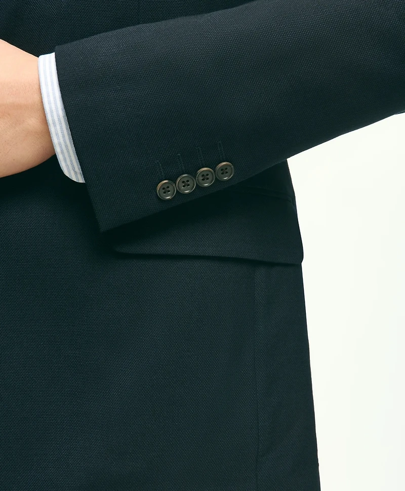 Classic Fit Stretch Wool Hopsack Blazer