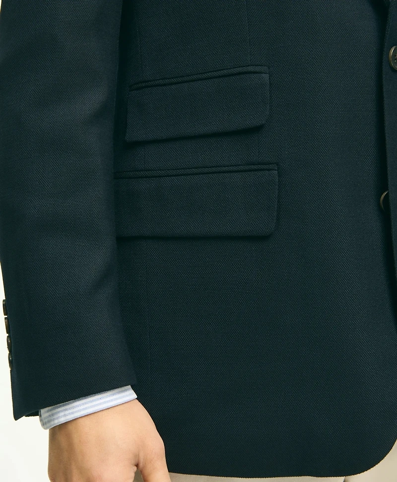 Classic Fit Stretch Wool Hopsack Blazer