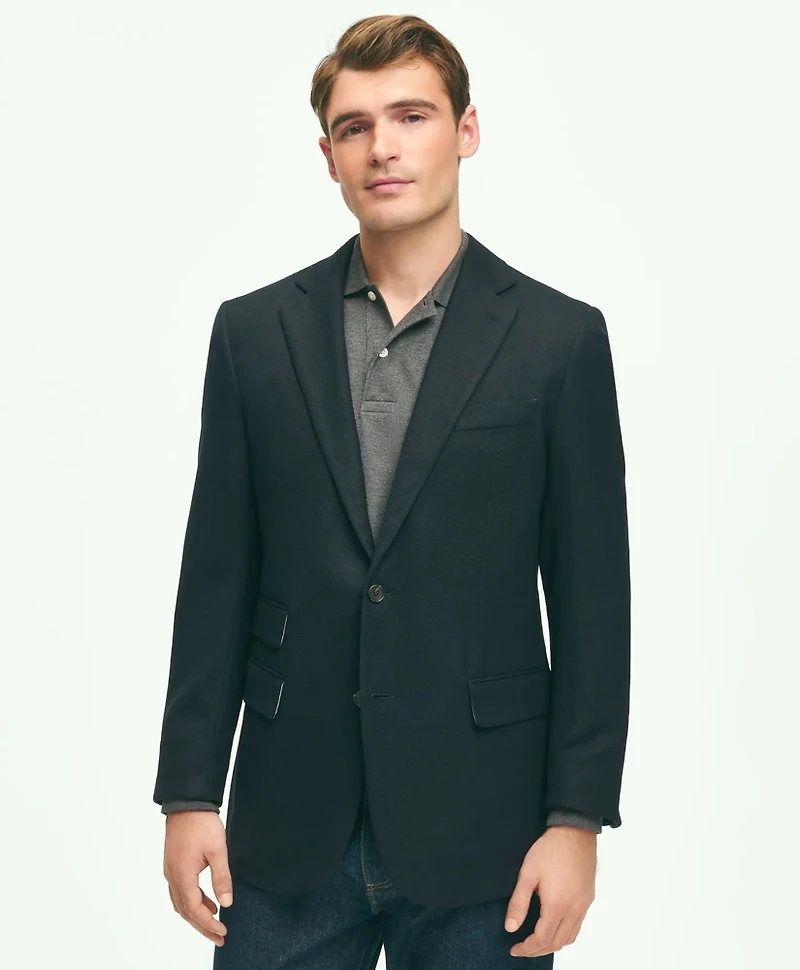 Slim Fit Stretch Wool Hopsack Blazer