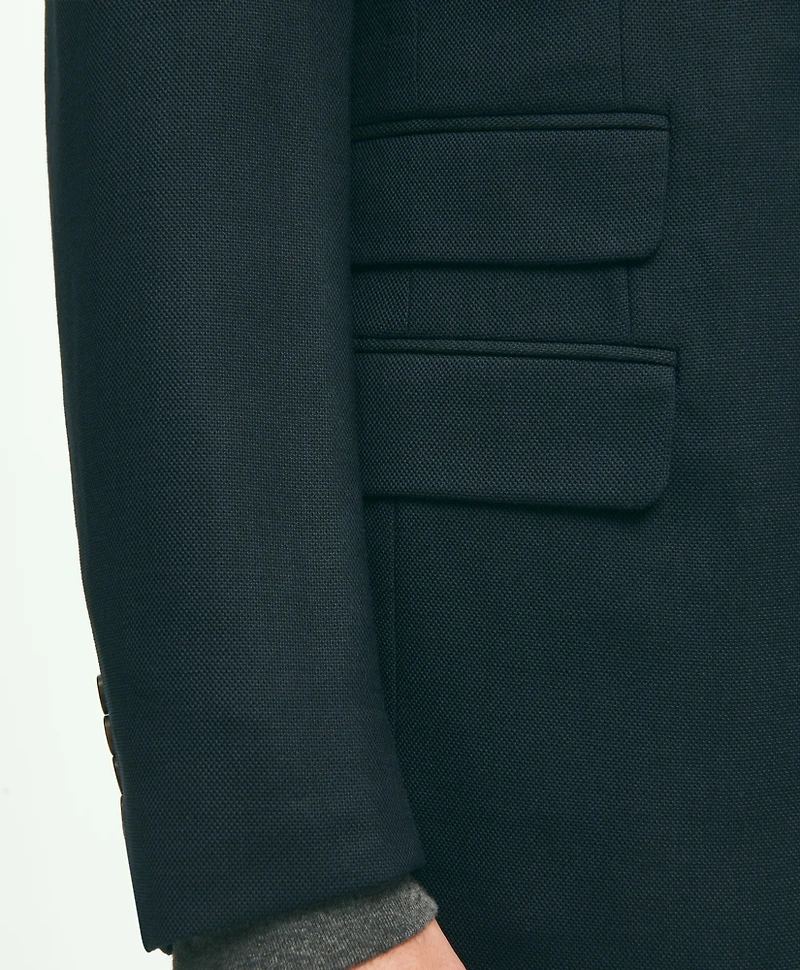 Slim Fit Stretch Wool Hopsack Blazer