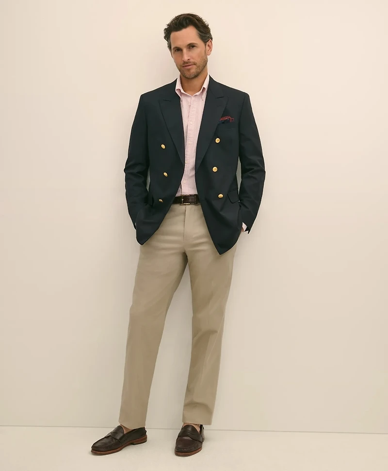 Classic Fit Stretch Wool Double-Breasted 1818 Blazer