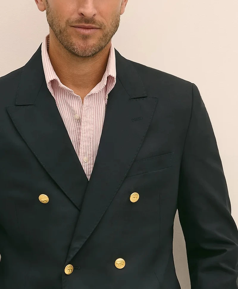 Classic Fit Stretch Wool Double-Breasted 1818 Blazer