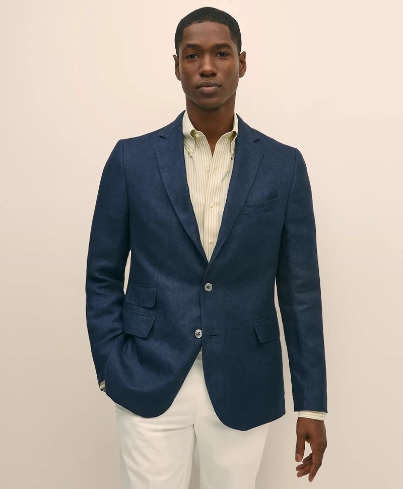 Classic Fit Linen Sport Coat Herringbone