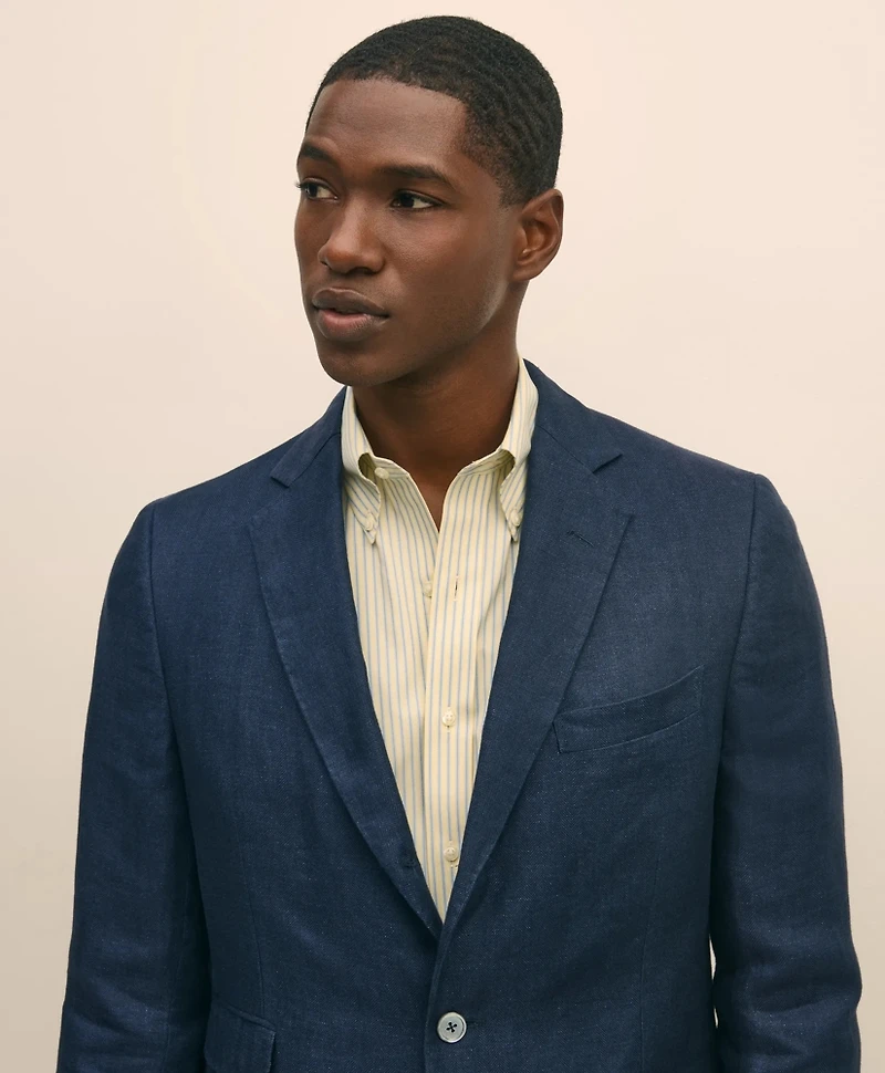 Classic Fit Linen Sport Coat Herringbone
