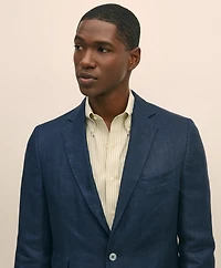 Classic Fit Linen Sport Coat Herringbone