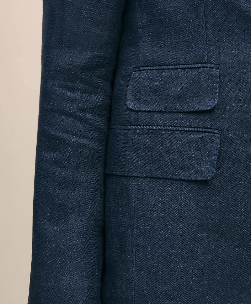 Classic Fit Linen Sport Coat Herringbone