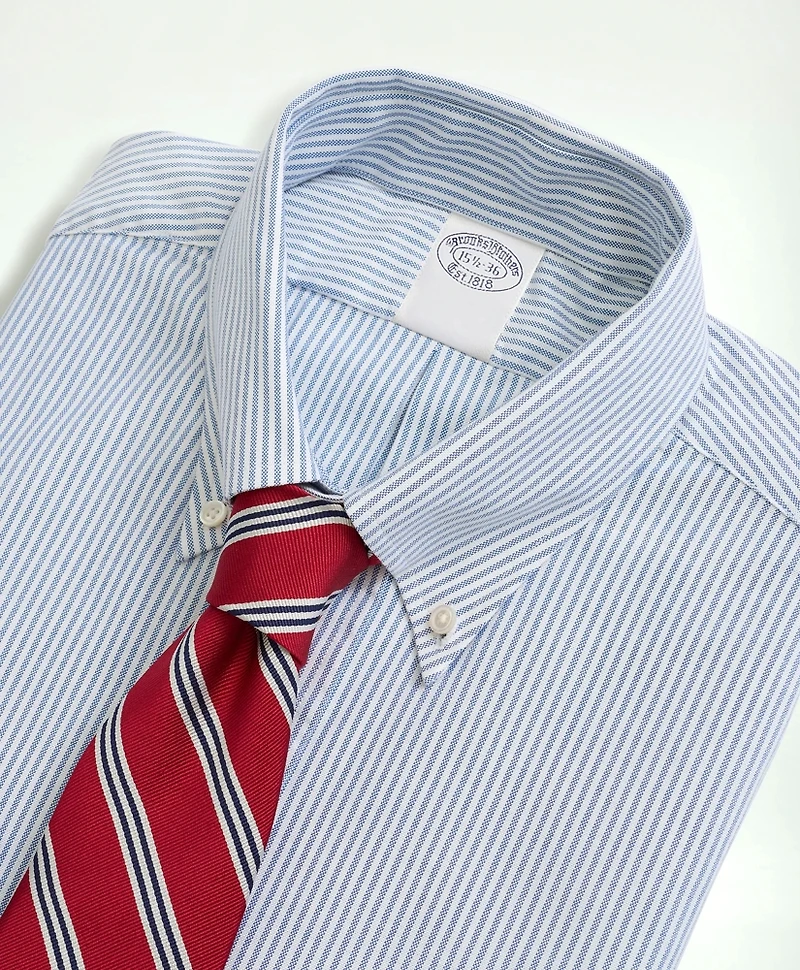American-Made Oxford Cloth Button-Down Stripe Dress Shirt
