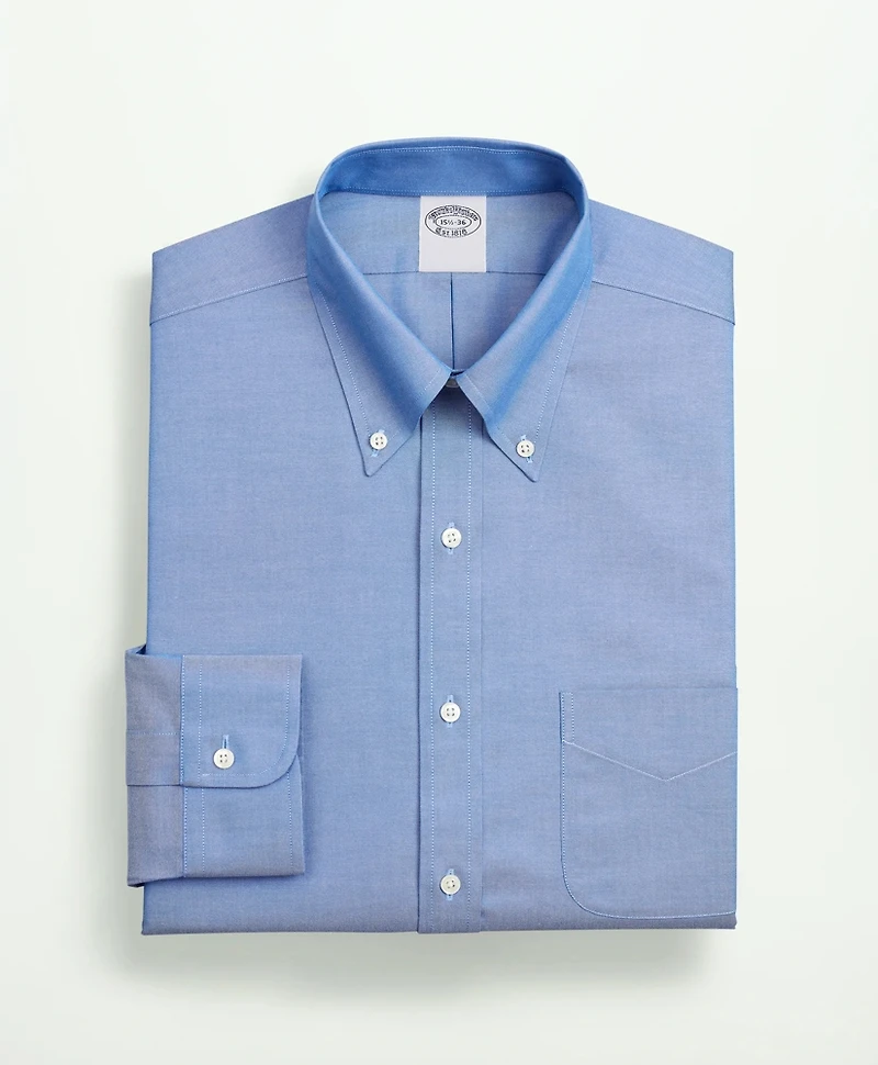 Stretch Supima<sup>®</sup> Cotton Non-Iron Pinpoint Oxford Button-Down Collar Dress Shirt