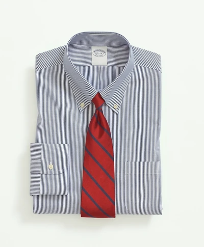 Stretch Supima<sup>®</sup> Cotton Non-Iron Pinpoint Oxford Button-Down Collar, Candy Stripe Dress Shirt