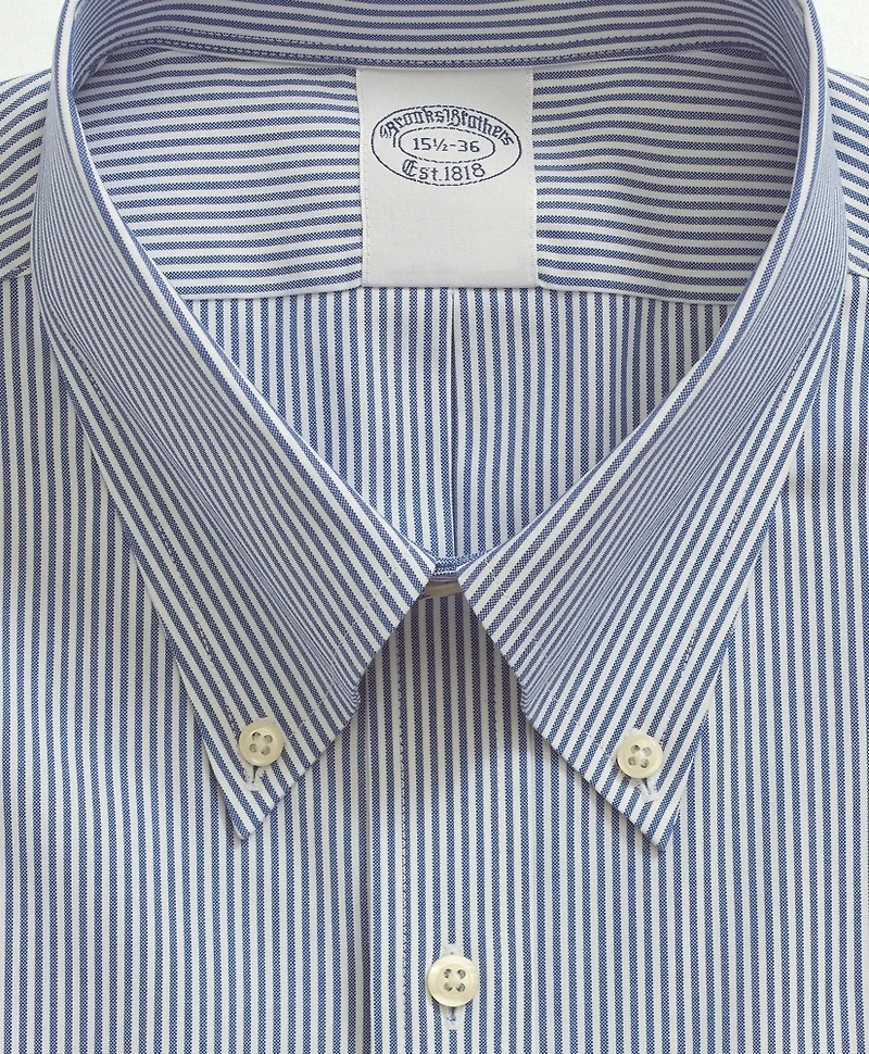 Stretch Supima<sup>®</sup> Cotton Non-Iron Pinpoint Oxford Button-Down Collar, Candy Stripe Dress Shirt
