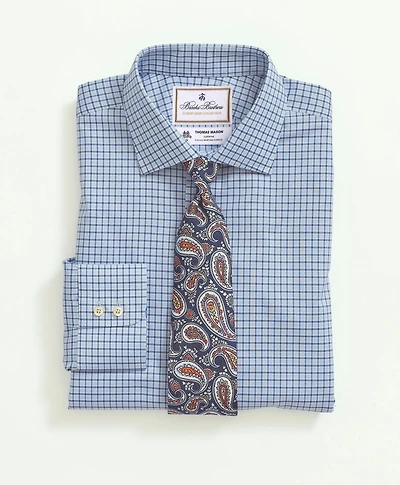 Brooks Brothers X Thomas Mason<sup>®</sup> Cotton Poplin English Collar, Check Dress Shirt