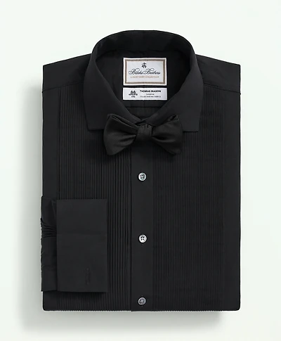Brooks Brothers X Thomas Mason<sup>®</sup> Cotton English Collar, Swiss Pleat Front Tuxedo Shirt