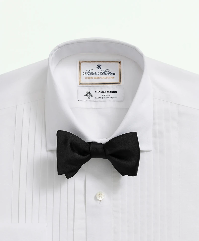 Brooks Brothers X Thomas Mason<sup>®</sup> Cotton-Linen English Collar, Pleat Front Tuxedo Shirt