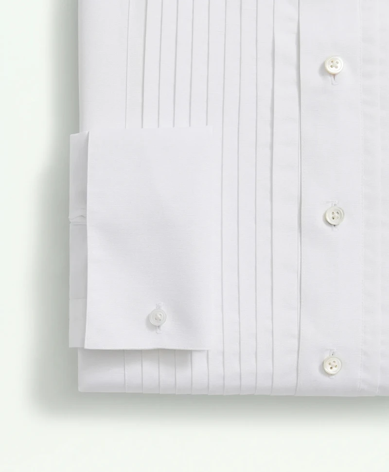 Brooks Brothers X Thomas Mason<sup>®</sup> Cotton-Linen English Collar, Pleat Front Tuxedo Shirt
