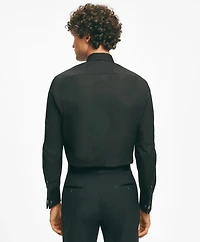 Black Fleece Pleated Londoner Collar Tuxedo Shirt Sea Island Cotton