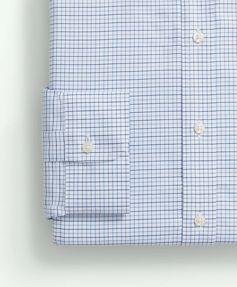 Brooks Brothers Explorer Collection Non-Iron Twill Ainsley Collar, Check Dress Shirt