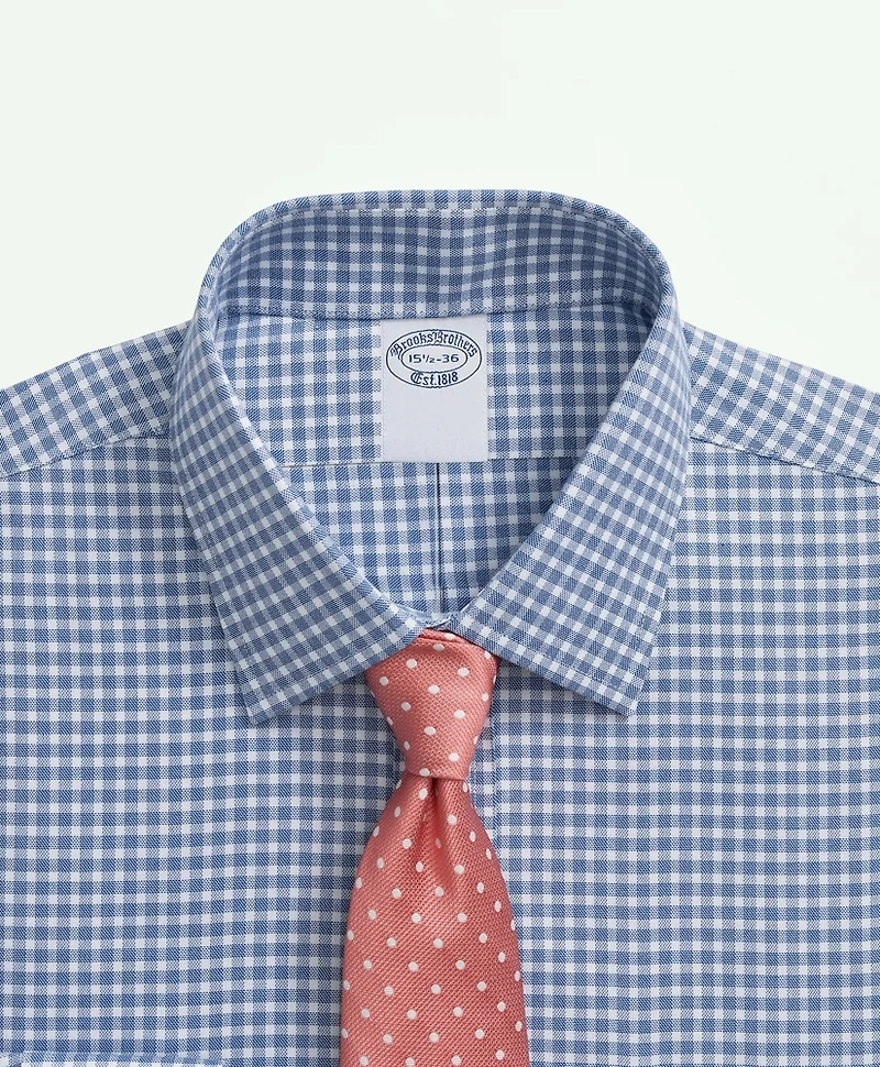 Brooks Brothers Explorer Collection Non-Iron Twill Ainsley Collar, Gingham Dress Shirt