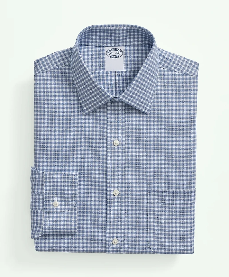 Brooks Brothers Explorer Collection Non-Iron Twill Ainsley Collar, Gingham Dress Shirt