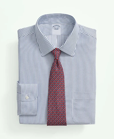 Brooks Brothers Explorer Collection Non-Iron Twill Ainsley Collar, Stripe Dress Shirt