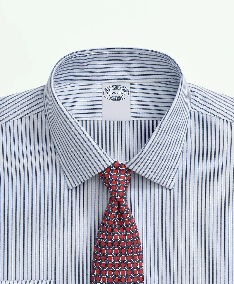 Brooks Brothers Explorer Collection Non-Iron Twill Ainsley Collar, Stripe Dress Shirt