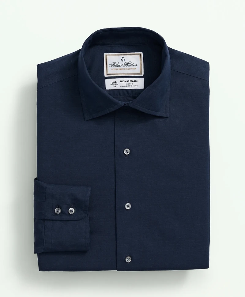 Brooks Brothers X Thomas Mason<sup>®</sup> Cotton-Linen English Collar, Dress Shirt