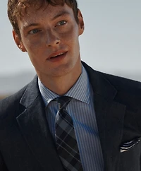 Brooks Brothers X Thomas Mason<sup>®</sup> Cotton-Linen English Collar, Stripe Dress Shirt