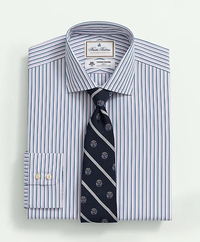 Brooks Brothers X Thomas Mason<sup>®</sup> Cotton Poplin English Collar, Multi Striped Dress Shirt