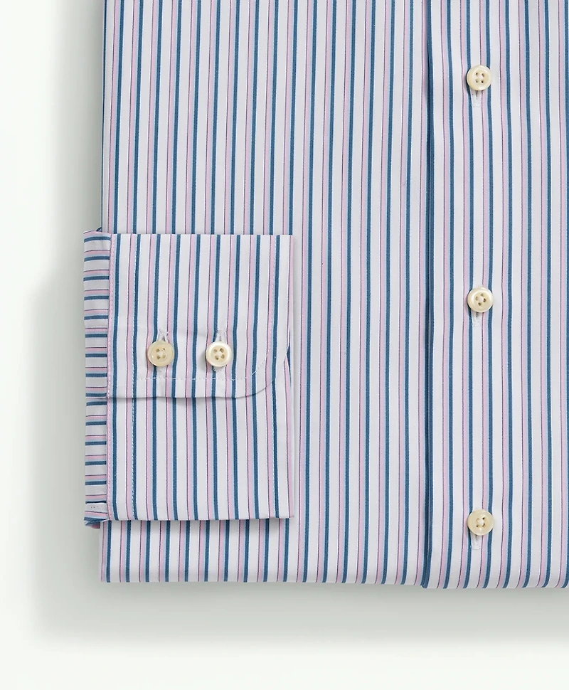 Brooks Brothers X Thomas Mason<sup>®</sup> Cotton Poplin English Collar, Multi Striped Dress Shirt