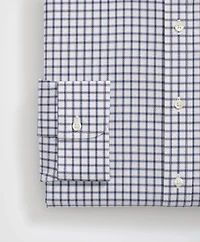 Stretch Supima<sup>®</sup> Cotton Non-Iron Pinpoint Oxford Ainsley Collar, Ticking Check Dress Shirt