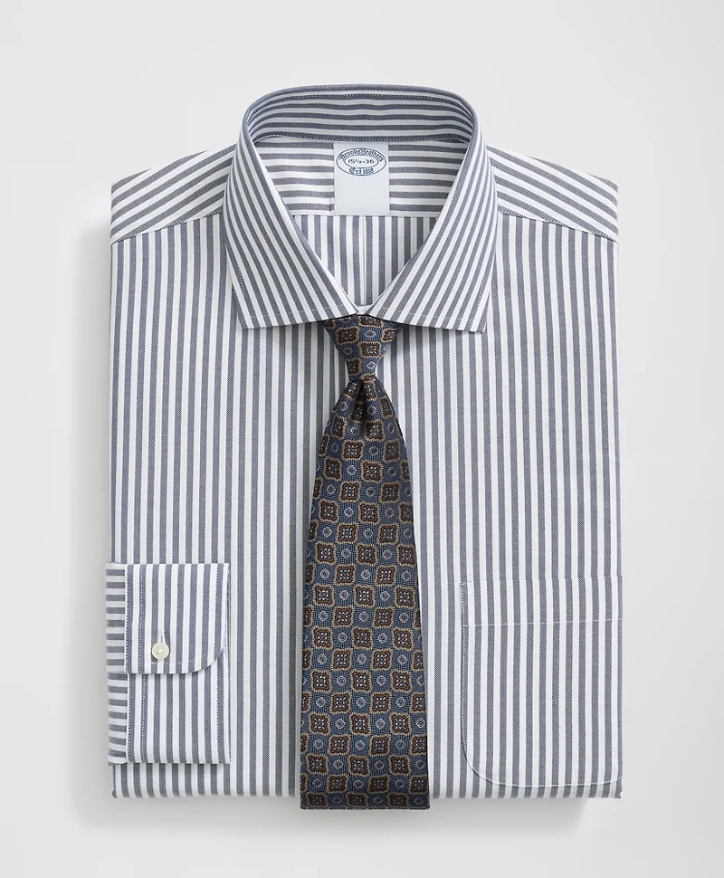 Stretch Supima<sup>®</sup> Cotton Non-Iron English Spread Collar, Striped Dress Shirt