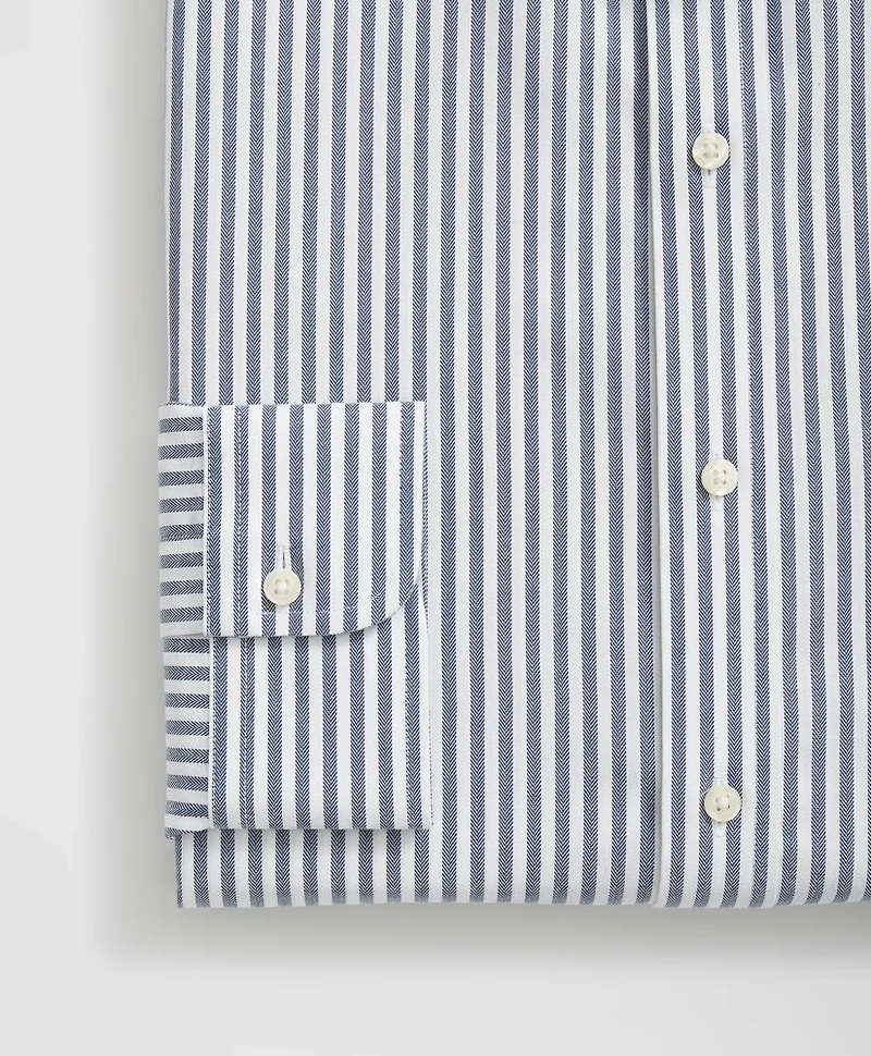 Stretch Supima<sup>®</sup> Cotton Non-Iron English Spread Collar, Striped Dress Shirt