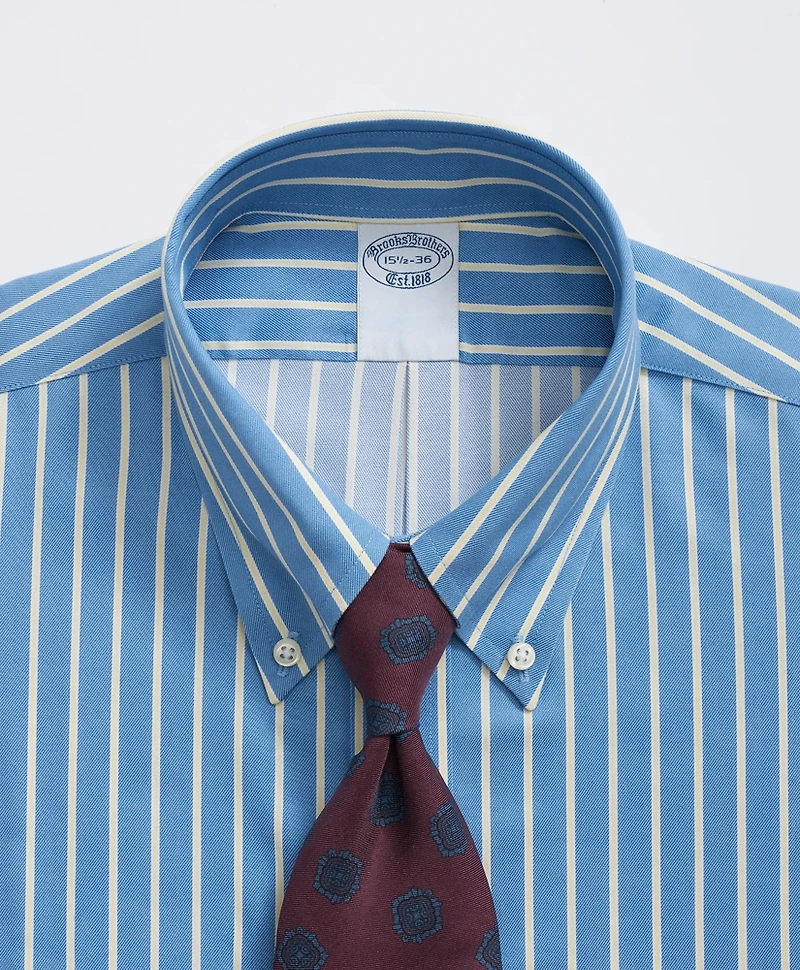 Stretch Supima<sup>®</sup> Cotton Non-Iron Twill Polo Button Down Collar
