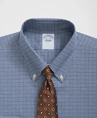 Stretch Supima<sup>®</sup> Cotton Non-Iron Pinpoint Oxford Polo Button Down Collar, Glen Check Dress Shirt